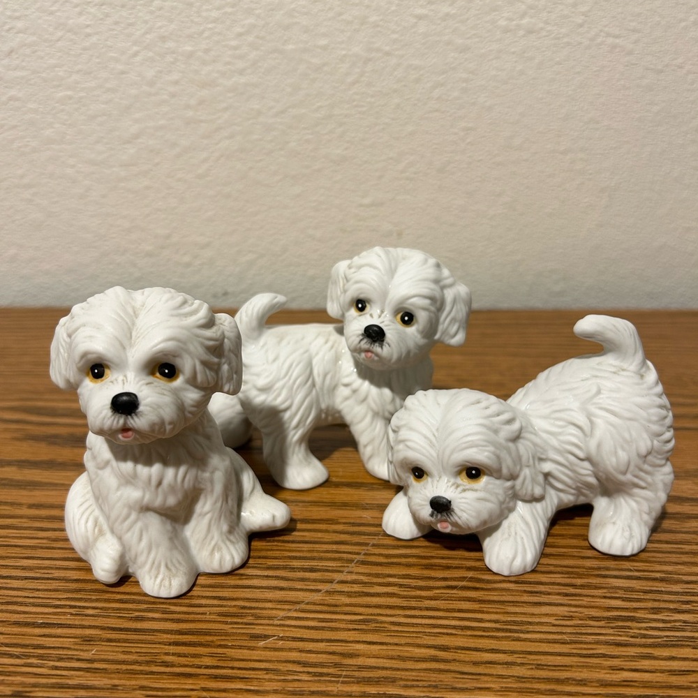 Homco White Shitzu Trio - Picture 2 of 13